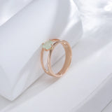 14K Filled Gold Emerald Green AAA Zircon Diamond Cutout Ring Fine Jewellery