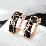 14 Karat  Rolled Gold Unique Black Ceramics Drop Earrings For Women Fashion Jewellery