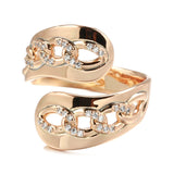 Super Trendy Fashion Geometry Filled 14K Rose Gold AAA Zircon Dimonds Ring for Women - Fine Bride Jewellery