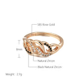 Popular Personality Filled 14K Rose Gold Black White AAA Zircon Diamonds Hollow Rings for Women Fashion Jewellery