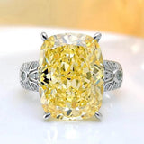 Excellent Luxury Silver Crushed Ice Cut 14CT AAAAA High Carbon Lab Created Sapphire Citrine Gemstone Big Rings - The Jewellery Supermarket