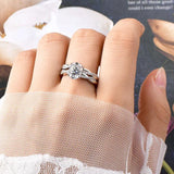 GRA Certified 2CT D Colour VVS1 Oval Moissanite Diamonds Engagement Wedding Ring Set for Women Silver Fine Jewellery