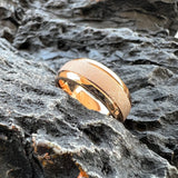 Sandblasted Gold Tone 6/8mm  Engagement Wedding Tungsten Ring for Men Women