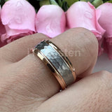 Popular Fashion Beveled Edges Hammered Tungsten Carbide Engagement Wedding Rings for Men and Women Trendy Jewellery - The Jewellery Supermarket