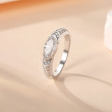 Angel's Eye Design 1CT 5*10MM VVS1 Moissanite Diamond Ring For Women Sterling Silver Engagement Wedding Jewellery
