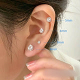 Top Sparkling 0.5-2 Carat D Colour Moissanite 925 Sterling Silver Stud Earrings