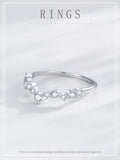 Exquisite Wave Drop 925 sterling silver Round AAAA Lab Created Diamonds Ring