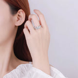 Dazzling 2ct 3ct 5ct D Colour VVS1 Moissanite 925 Sterling Silver Wedding Ring
