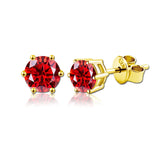 Fabulous Moissanite Diamonds 925 Silver 18K Plated Stud Earrings for Men Women