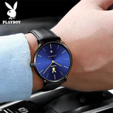 Quality Leather Strap Male Quartz Watch Casual Simple Fashion Male Wristwatch Waterproof with Stopwatch Alarm