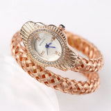 New Quartz Watch - Women Unique Snake Shape Wire Braidedn Bracelet Watches