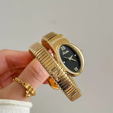 Luxury Snake Shaped Brass Strap Personality Waterproof Quartz Ladies Watches