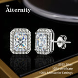 Selection of 0.5-2ct Cut 3EX D VVS1 Moissanite Diamonds Silver Stud Earrings