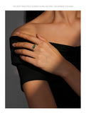 Elegant AAAA Lab Created Diamonds Silver Vintage AAA Green Square Zircon Rings