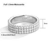 Sparkling 2.2cttw 3mm D Colour Moissanite Diamonds Full Eternity Rings - 18K Gold 925 Silver Plated Wedding Rings