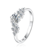 0.5ctVVS1 D Colour Moissanite Diamond Sterling Silver 18K WGP Engagement Ring