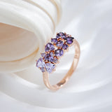 14 Karat Rolled Gold Shiny Purple AAA Zircon Crystals Fine Jewellery Trendy Rings