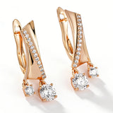 Dazzling 14K Gold Filled AAA Zircon Diamonds Dangle Earrings Fine Jewellery