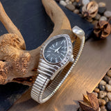 Waterdrop Case Single-Coil Snake Bangle Luxury Art Deco Inspired Ladies Watch