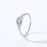 Exquisite Sterling Silver Round Clear AAAA Lab Created Diamond Solitaire Ring