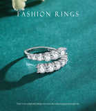 Stunning 925 Sterling Silver Luxury Open Size AAAA Lab Created Diamonds Ring