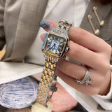 Luxury Fashion Roman Chassis Hand Waterproof Fashion Steel Strap Square Chic Quartz Watch for Ladies