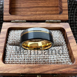 Offset Grooved Brushed Finish 6/8MM Men Women Tungsten Carbide Wedding Rings