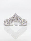 Excellent VVS1 D Colour Round Moissanite Diamond V-shaped Ring Fine Jewellery