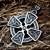 New Viking Stainless Steel Cross Necklace - Celtics Knot Cross Valknut  Pendant Viking Christian Jewellery - The Jewellery Supermarket