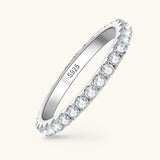 Superb GRA Certified Full 2mm Round Moissanite Diamonds Eternity Ladies S925 Sterling Silver Wedding Fine Jewellery