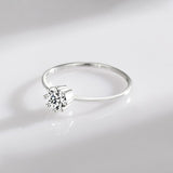 Silver Shining Exquisite Classic Clear 4mm AAAA Simulated Diamond Promise Ring - Fine Jewellery - The Jewellery Supermarket