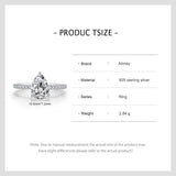 Luxury Water Drop Shape AAAA Lab Created Diamond 925 Sterling Silver Ring