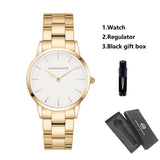 NEW Elegant Quartz Pearl Oyster Jade Stone White Shell Waterproof Ladies Full Stainless Steel Classic Wrist Watches