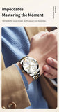 PLAYBOY Fashion Luxury High Quality Original Stainless Steel Waterproof Dual Calendar Luminous Quartz Men Watch