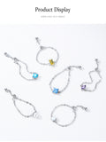 Fashion Silver 12 Month Birthday AAAA Lab Created Diamond Adjustable Chain Rings