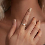 Unique Decorative Design Freshwater Pearl VVS1 D Colour Moissanite Silver Ring