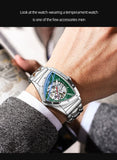 New Arrival Automatic Mechanical Watch For Men Luxury Business Skeleton Luminous Waterproof Triangle Dial Watches