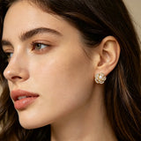Dainty Small Freshwater Pearl AAA Zircon Diamonds Stud 925 Silver Earrings