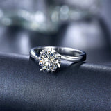 Admirable 1/2CT VVS1 D Colour Moissanite Diamond Rings S925 Silver Snowflake Engagement Wedding Band Fine Jewellery