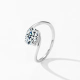 Unique Delicate Oval AAAA Lab Created Diamond 925 Sterling Silver Line Rings