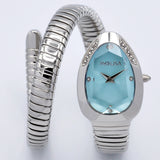 High Quality Gold Diamond Set Snake Shaped Dress Watch Bangle Unique Brand Watch