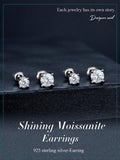 Awesome WGP D Colour VVS1 Clarity 0.5-1ct Moissanite Diamonds Screw Back Earrings , Sterling Silver Fine Jewellery - The Jewellery Supermarket