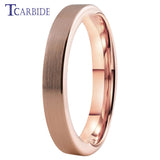Pipe Cut Brushed Finish 4/6/8MM Rose Classic Tungsten Carbide Wedding Rings