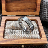 Gear Wheel Blue Carbon Fiber Inlay Unique 6/8mm Tungsten Carbide Wedding Rings