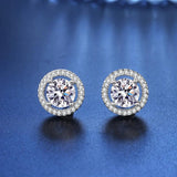 New 0.5-1ct Moissanite Diamonds Stud Earrings Lab Created Diamonds Real Silver Women's Fine Jewellery - The Jewellery Supermarket