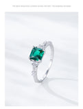 Elegant Green Emerald Cut AAAA Lab Created Diamond S925 Sterling Silver Ring