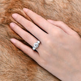 Gorgeous 3-stone 3.6CT VVS1 VD Colour Moissanite S925 Silver Wedding Rings