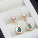 Original Real Natural Freshwater Multicolour Pearl Silver Drop Earrings