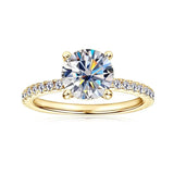 Certified 2CT Moissanite Diamond Solitaire Ring Sparkling Engagement Wedding Rings s925 Silver Wedding Jewellery