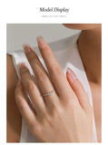 Simple Line Design 925 Sterling Silver Sparkling AAAA Lab Created Diamond Ring